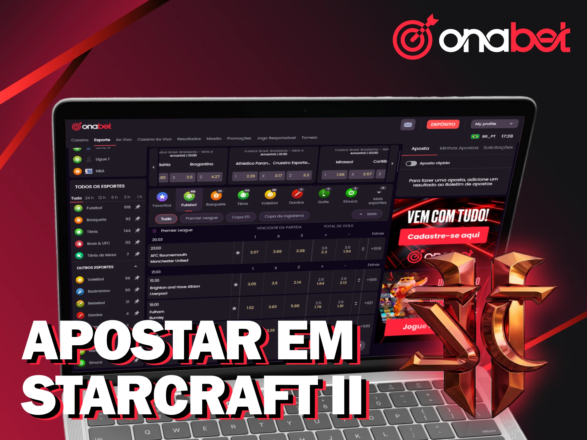 Entenda como apostar em StarCraft II usando o site da Onabet Brasil.