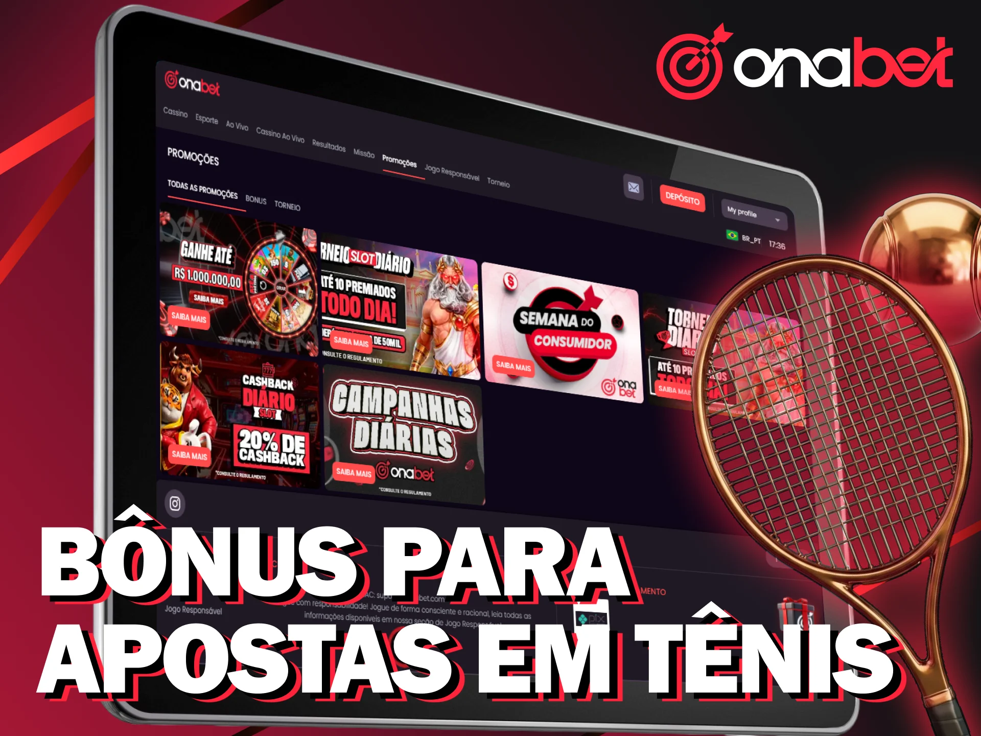 Aproveite o bônus exclusivo da Onabet para aumentar seus ganhos em apostas em tênis.