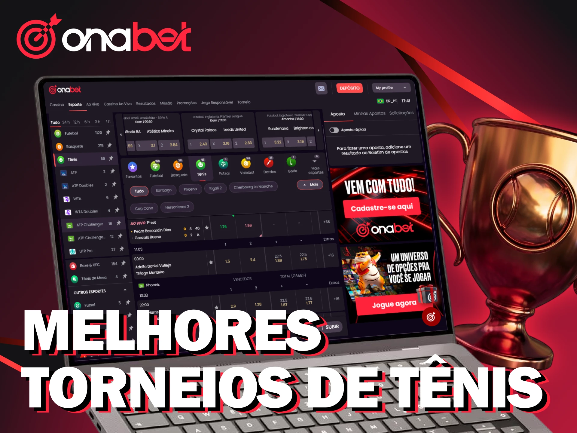 Palpite nos maiores eventos de apostas em tênis na Onabet.