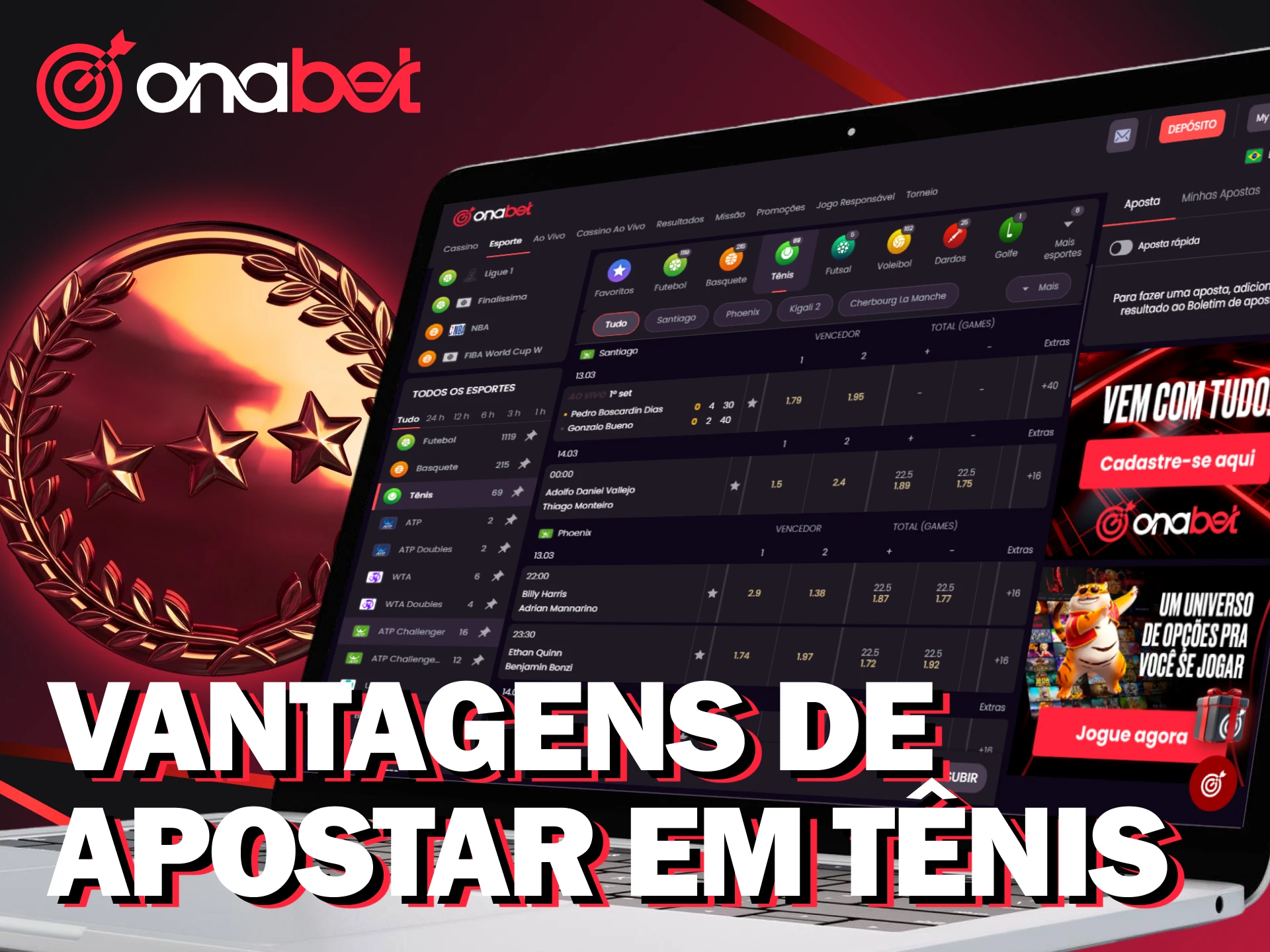 Conheça os benefícios e as odds competitivas ao escolher a Onabet para apostas em tênis.