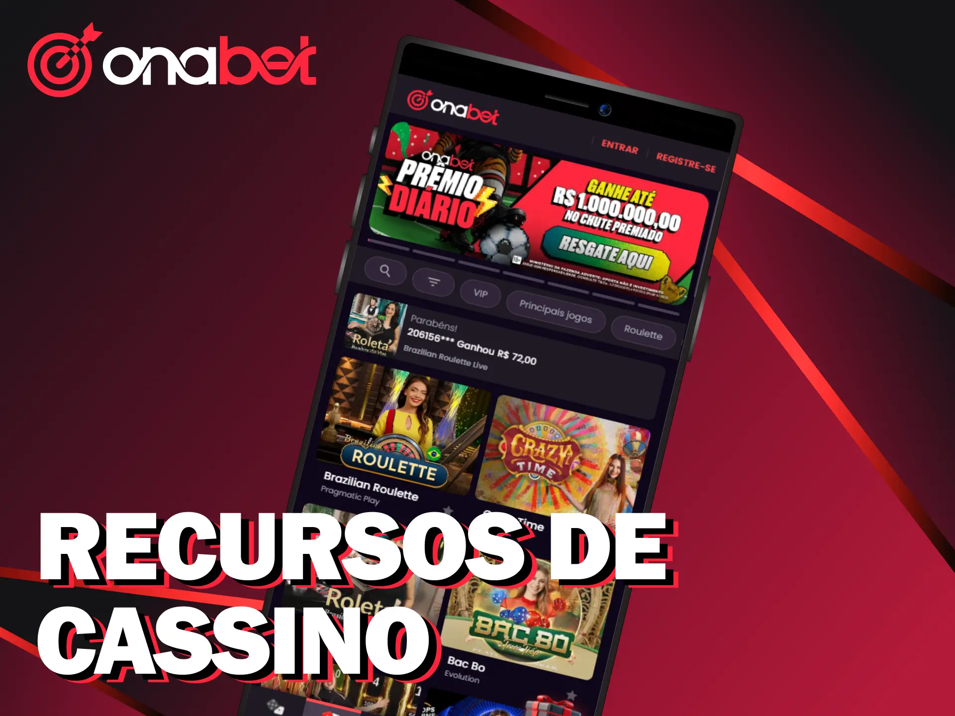 Jogue no cassino através do app Onabet no seu Android no Brasil.