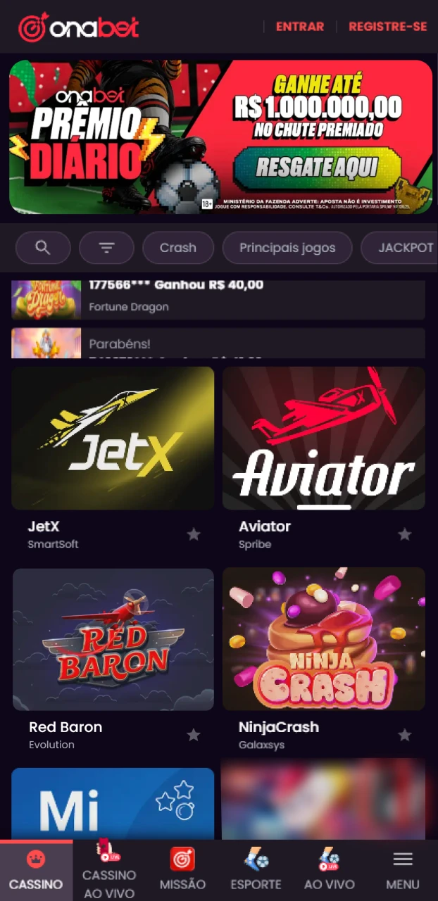 Clique no botão para baixar o arquivo APK do app Onabet no seu Android.