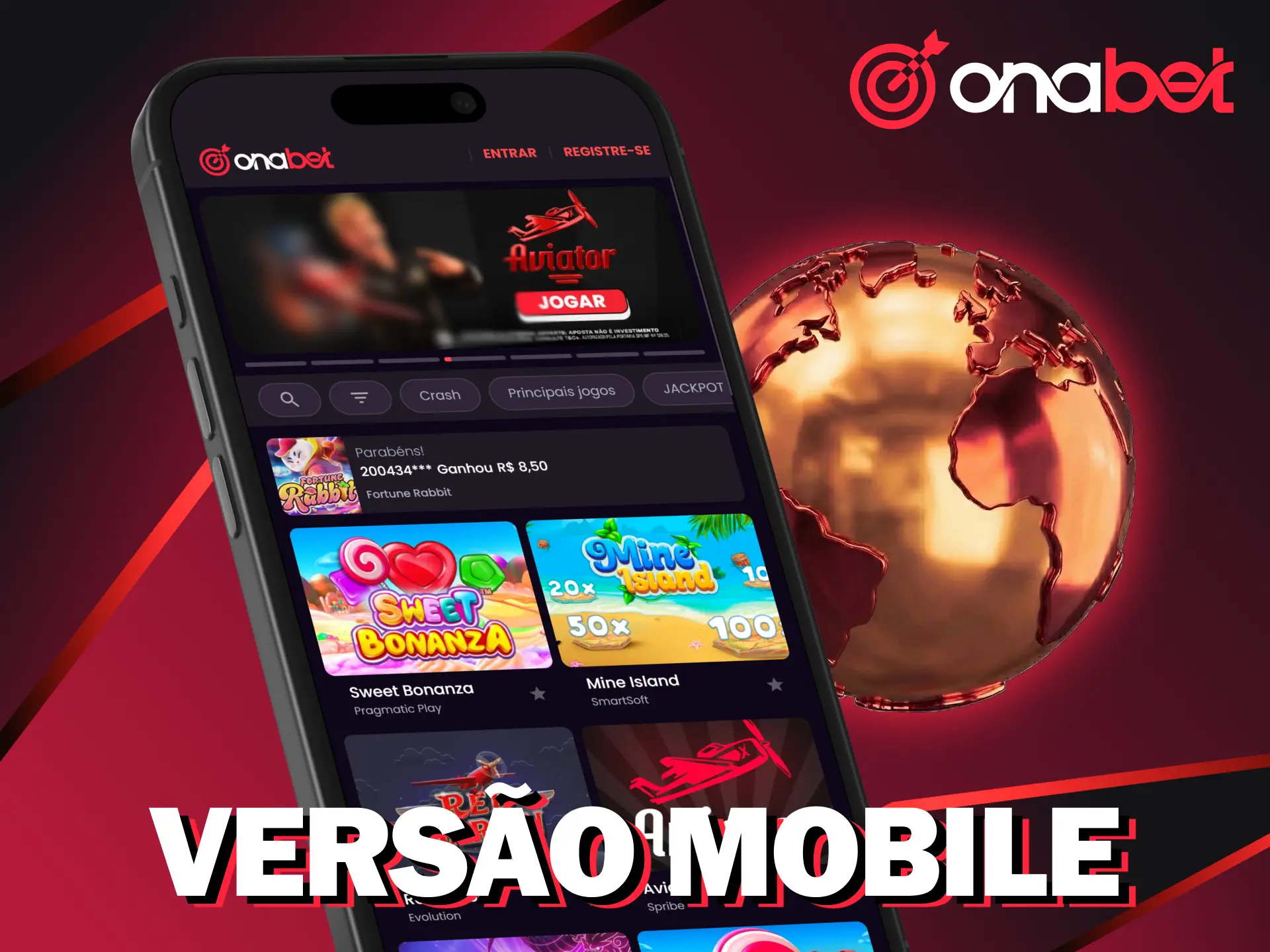 Acesse a versão mobile do site caso não queira baixar o app Onabet.