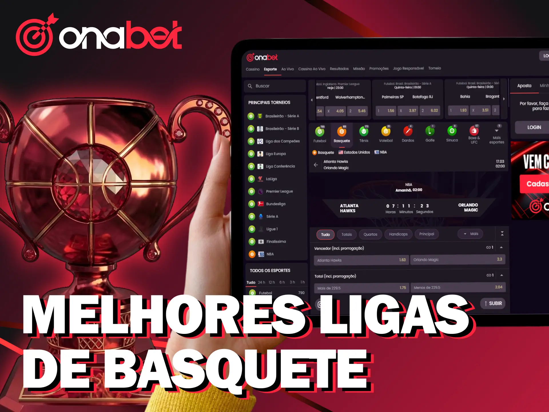 Palpite nas grandes ligas mundiais com apostas de basquete na Onabet.