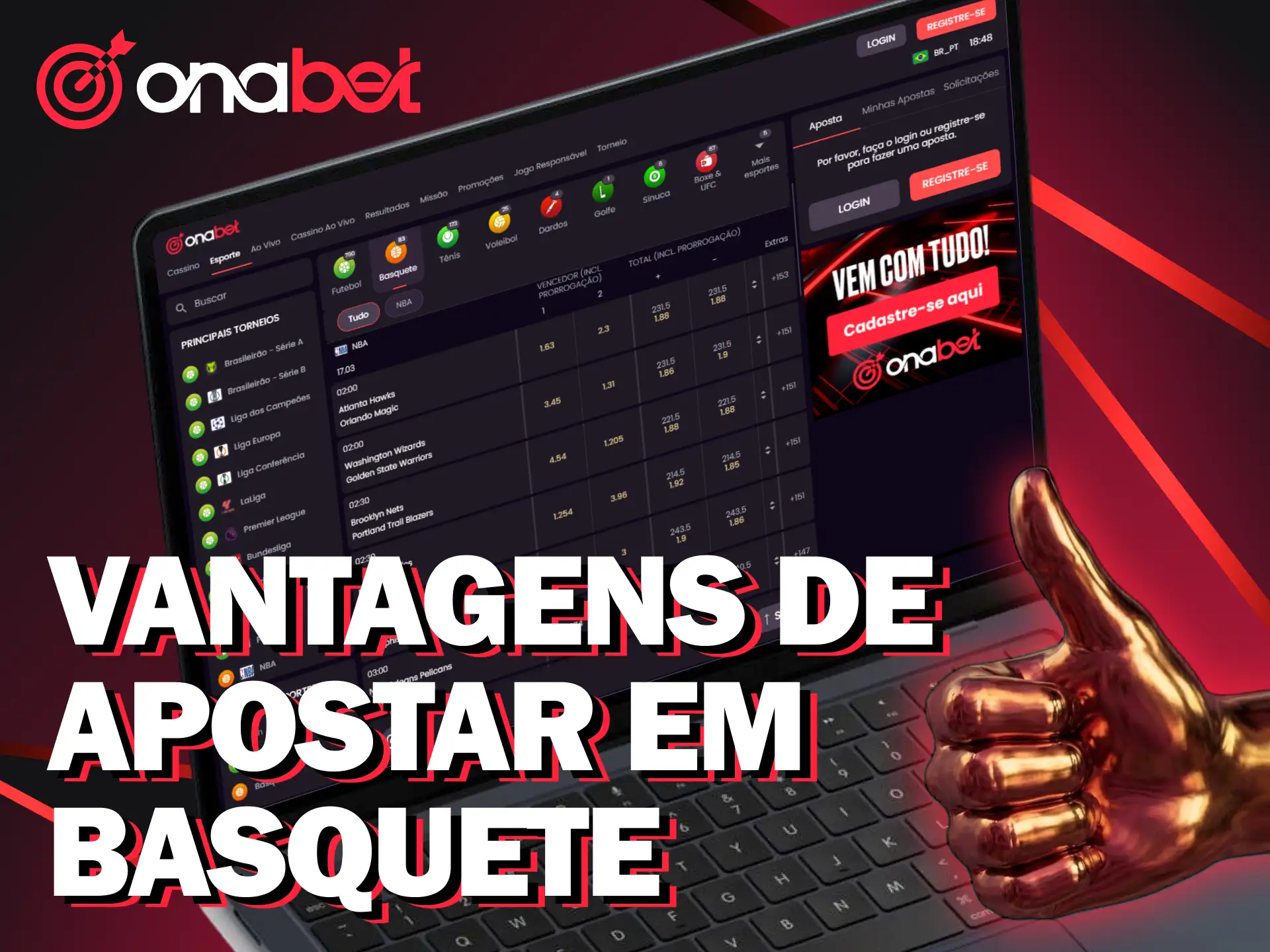 Descubra as odds vantajosas de escolher a Onabet para suas apostas de basquete.