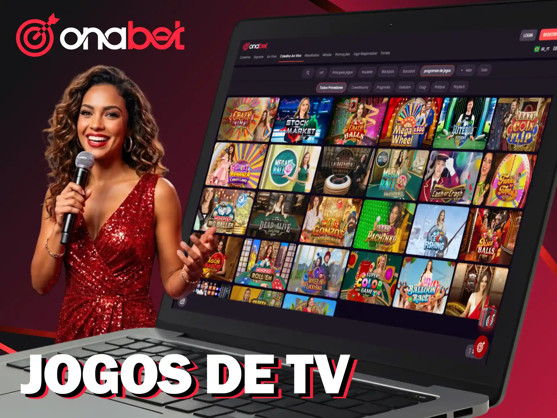 Divirta-se e ganhe prêmios exclusivos nos jogos de TV do cassino ao vivo Onabet.