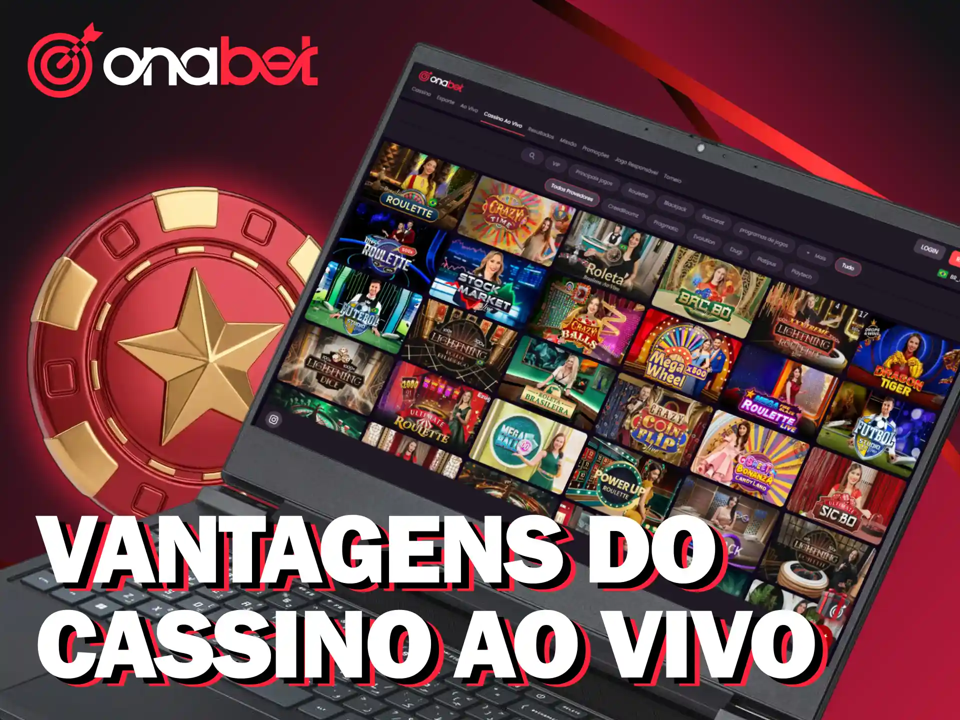 Confira todas as vantagens de apostar e vencer no cassino ao vivo da Onabet.