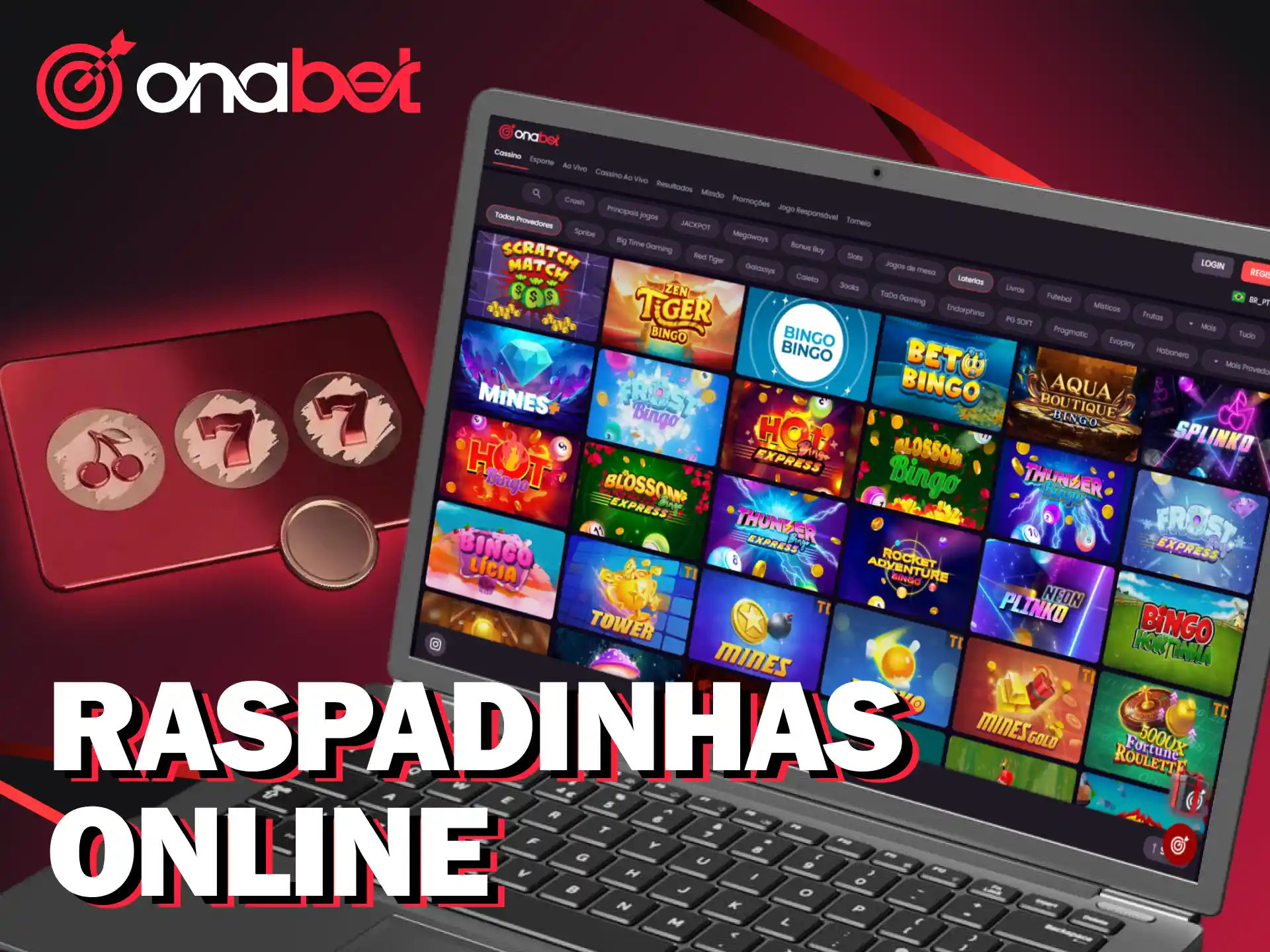 Ganhe prêmios com as raspadinhas online no cassino Onabet.