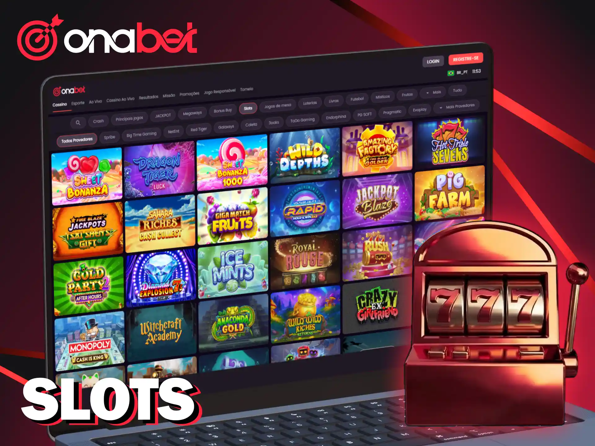 Jogue nas melhores máquinas de slots que o cassino Onabet oferece.