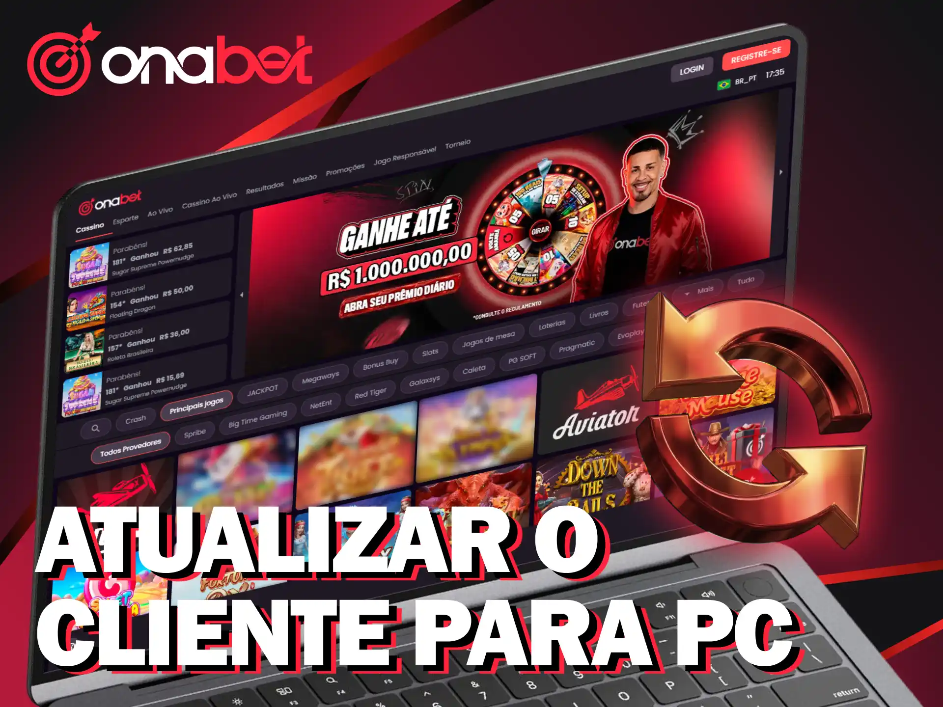 Atualize a sua versão da Onabet para PC e garanta o melhor desempenho.