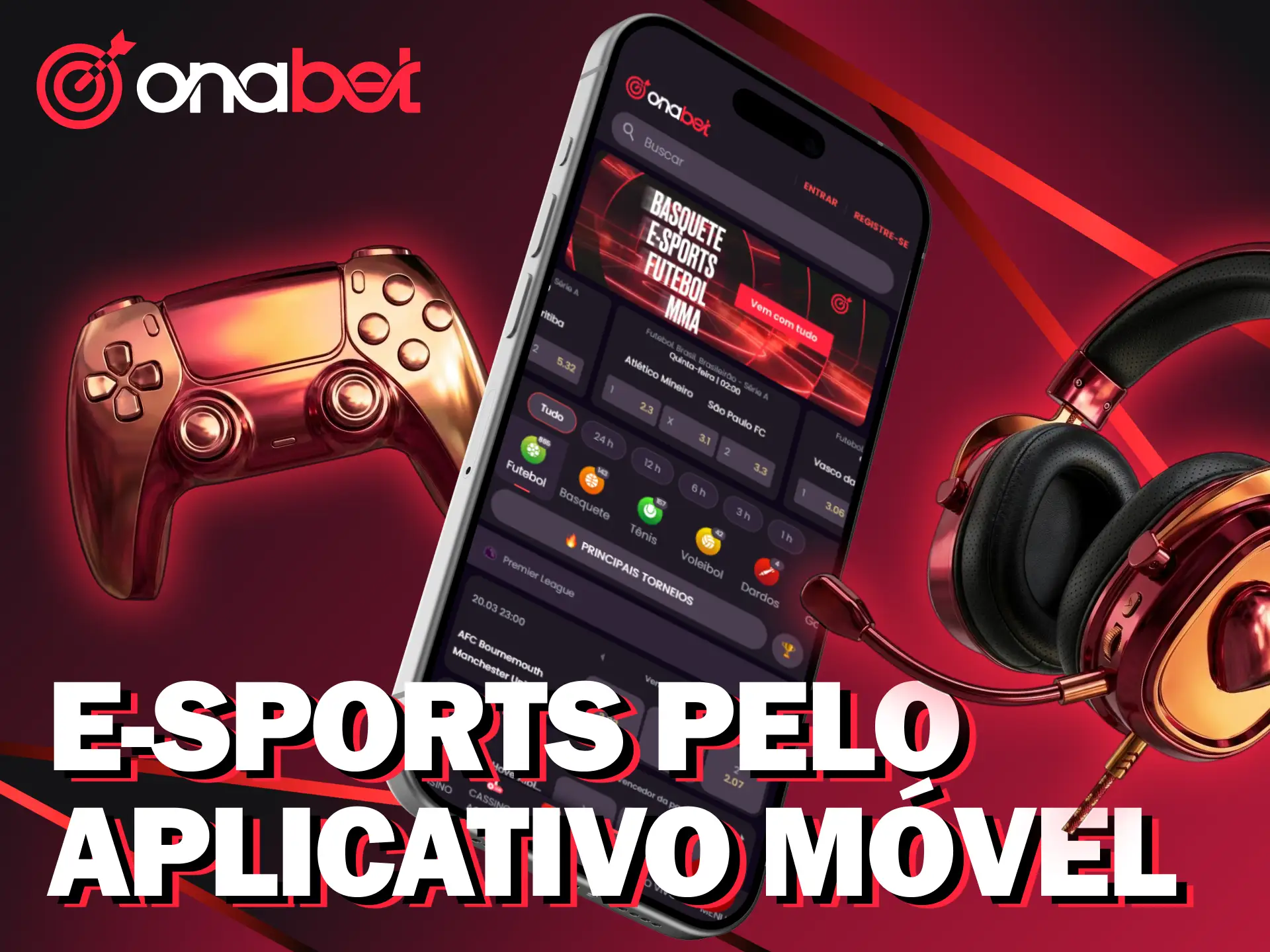 Acesse o app da Onabet para gerenciar suas apostas em eSports pelo celular.