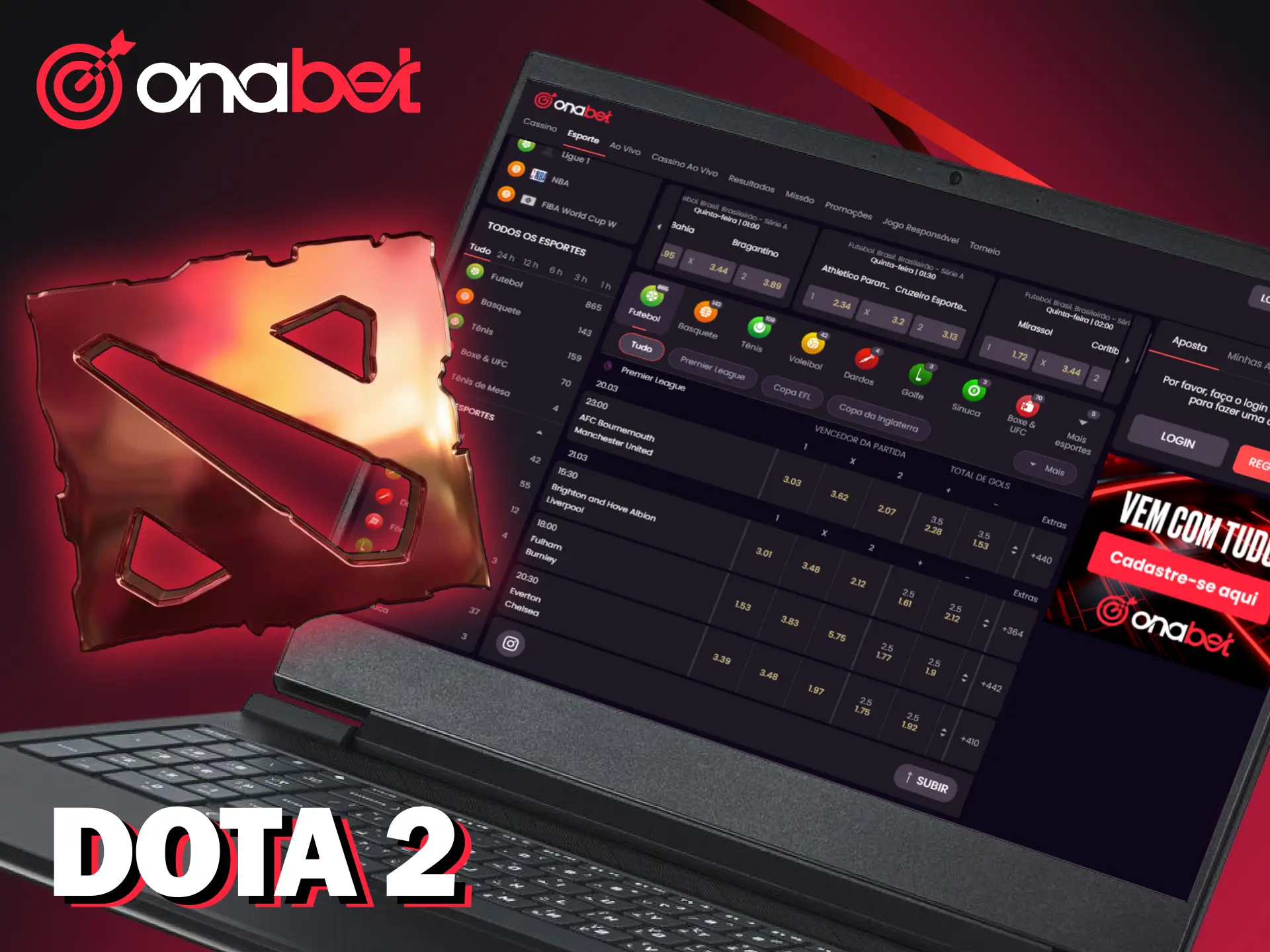 Torça pelo seu time e ganhe dinheiro real com as apostas em Dota 2 na Onabet.