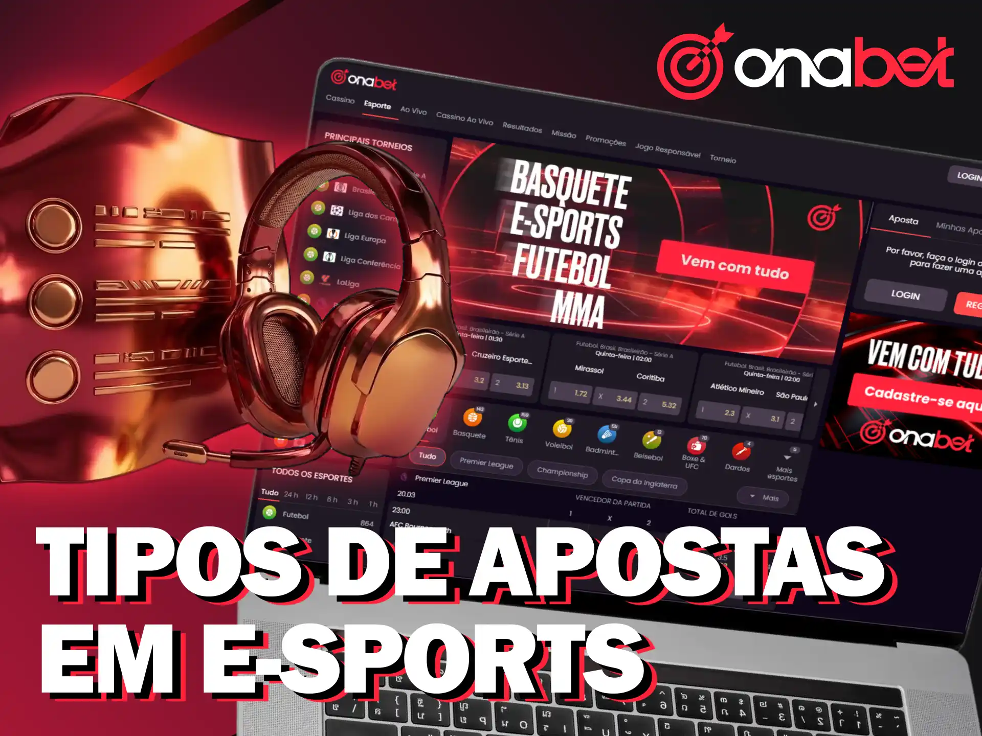 Conheça todas as opções e mercados para apostar em eSports na Onabet.