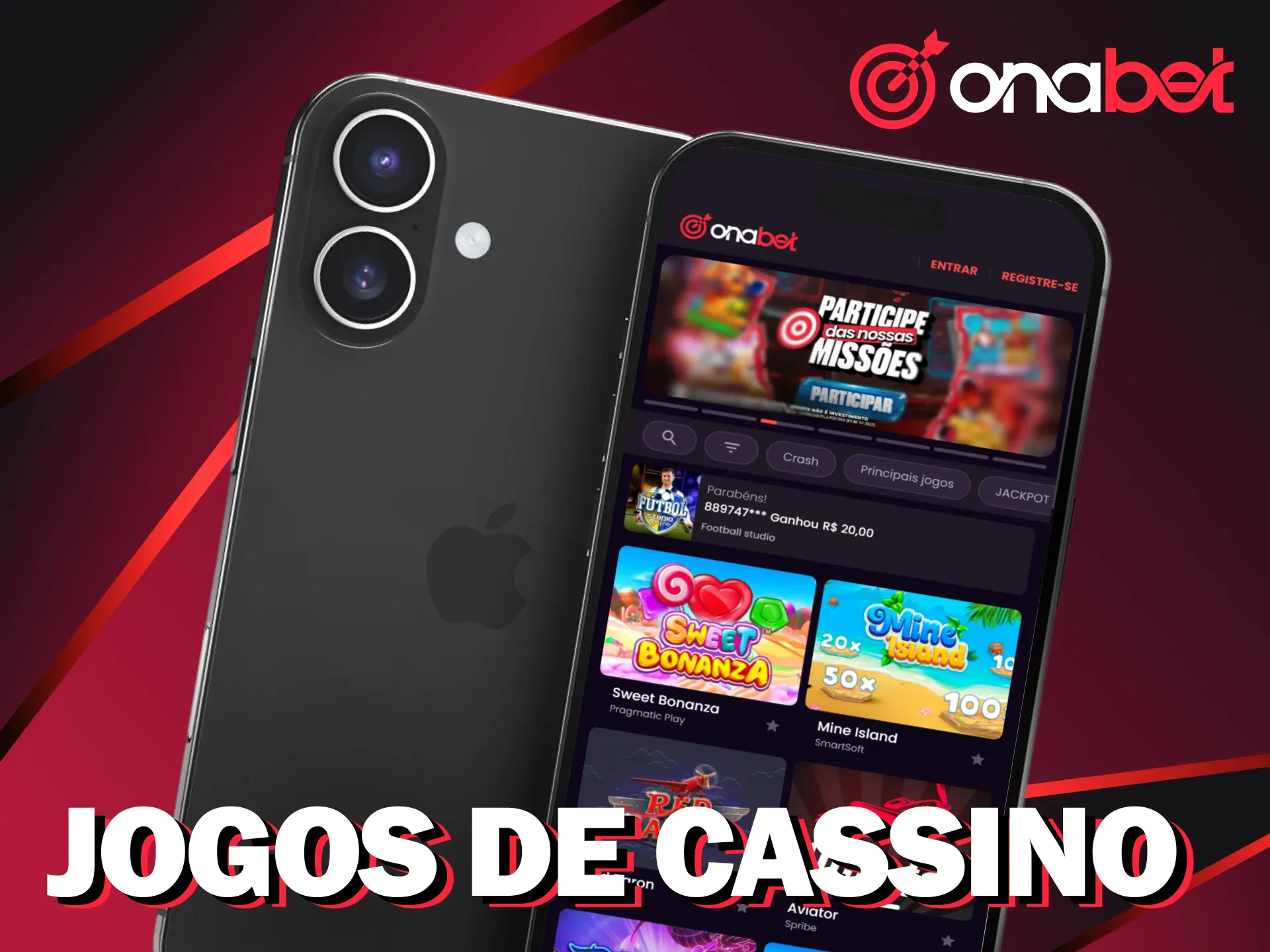 Jogue os jogos de cassino no app Onabet no seu iOS.