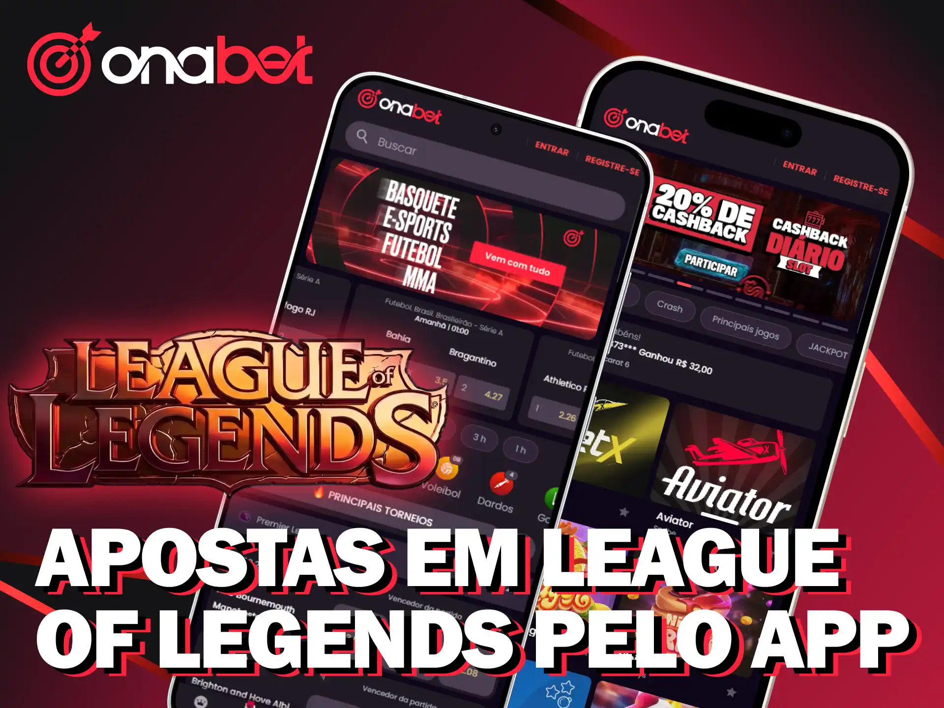 Acesse o aplicativo da Onabet para fazer apostas em League of Legends.