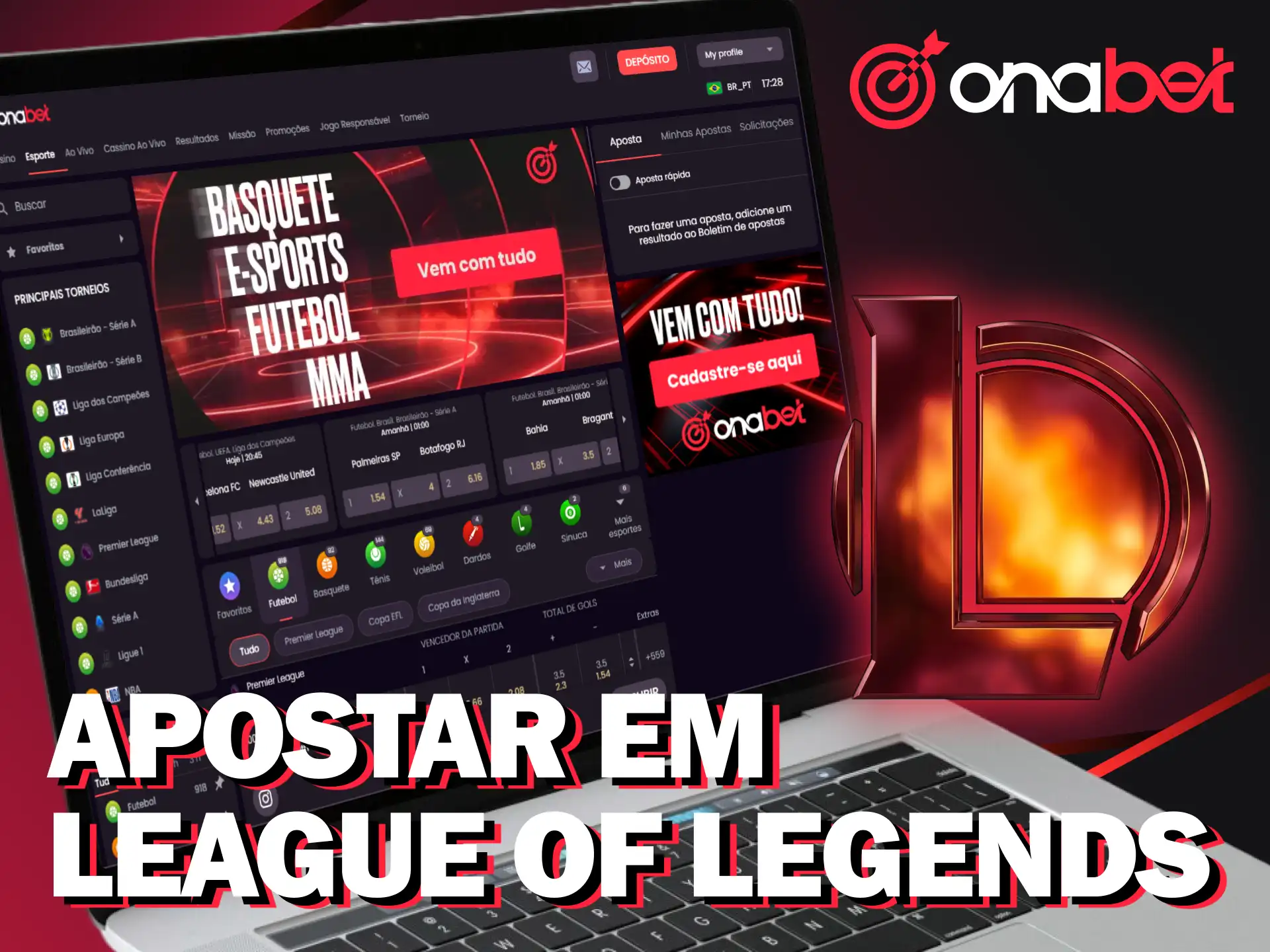 Aprenda os primeiros passos para apostar em League of Legends na Onabet Brasil.