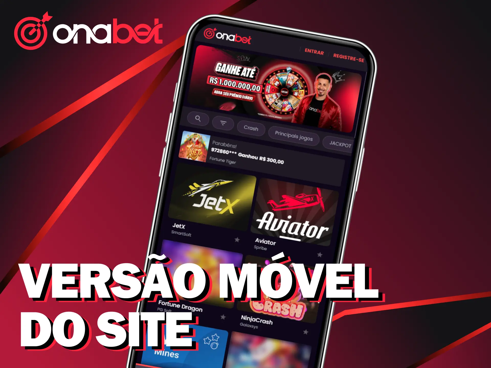Acesse a versão móvel do site Onabet do app do seu navegador.