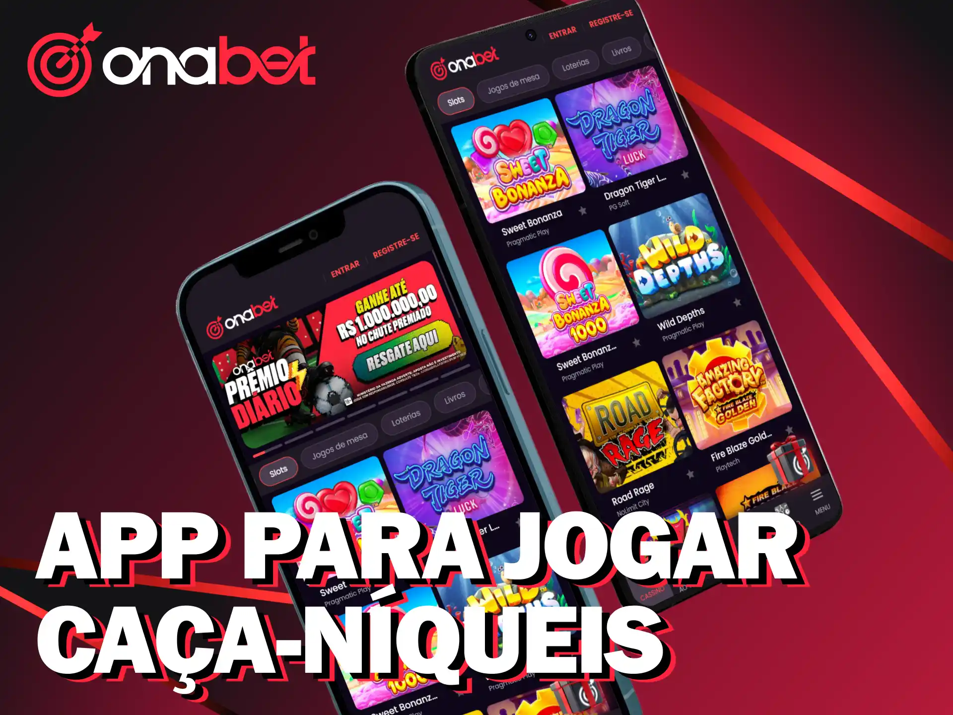 Use o app da Onabet para ganhar dinheiro real em caça-níqueis pelo celular.