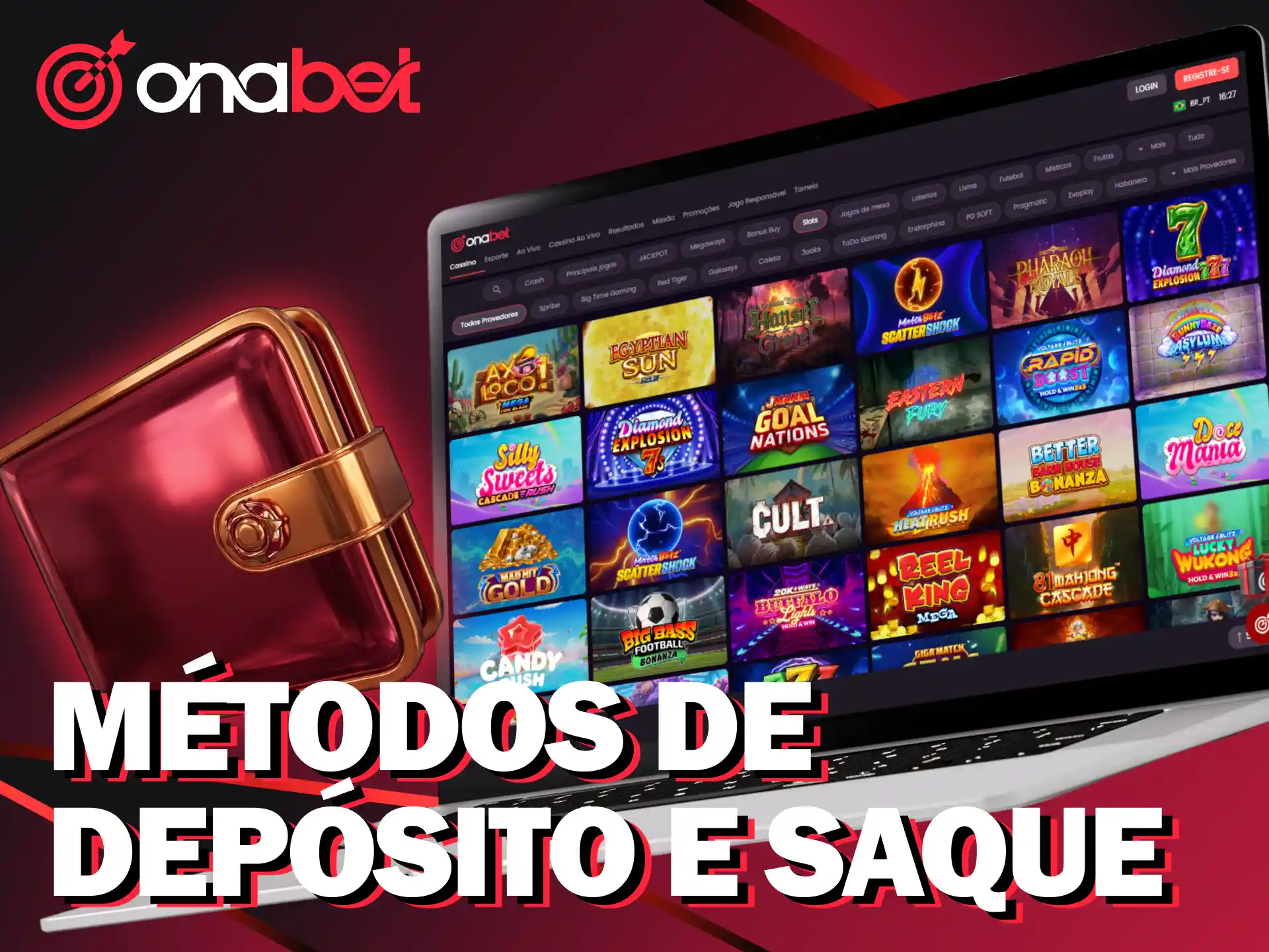 Escolha métodos rápidos para sacar seus lucros obtidos nos caça-níqueis da Onabet.