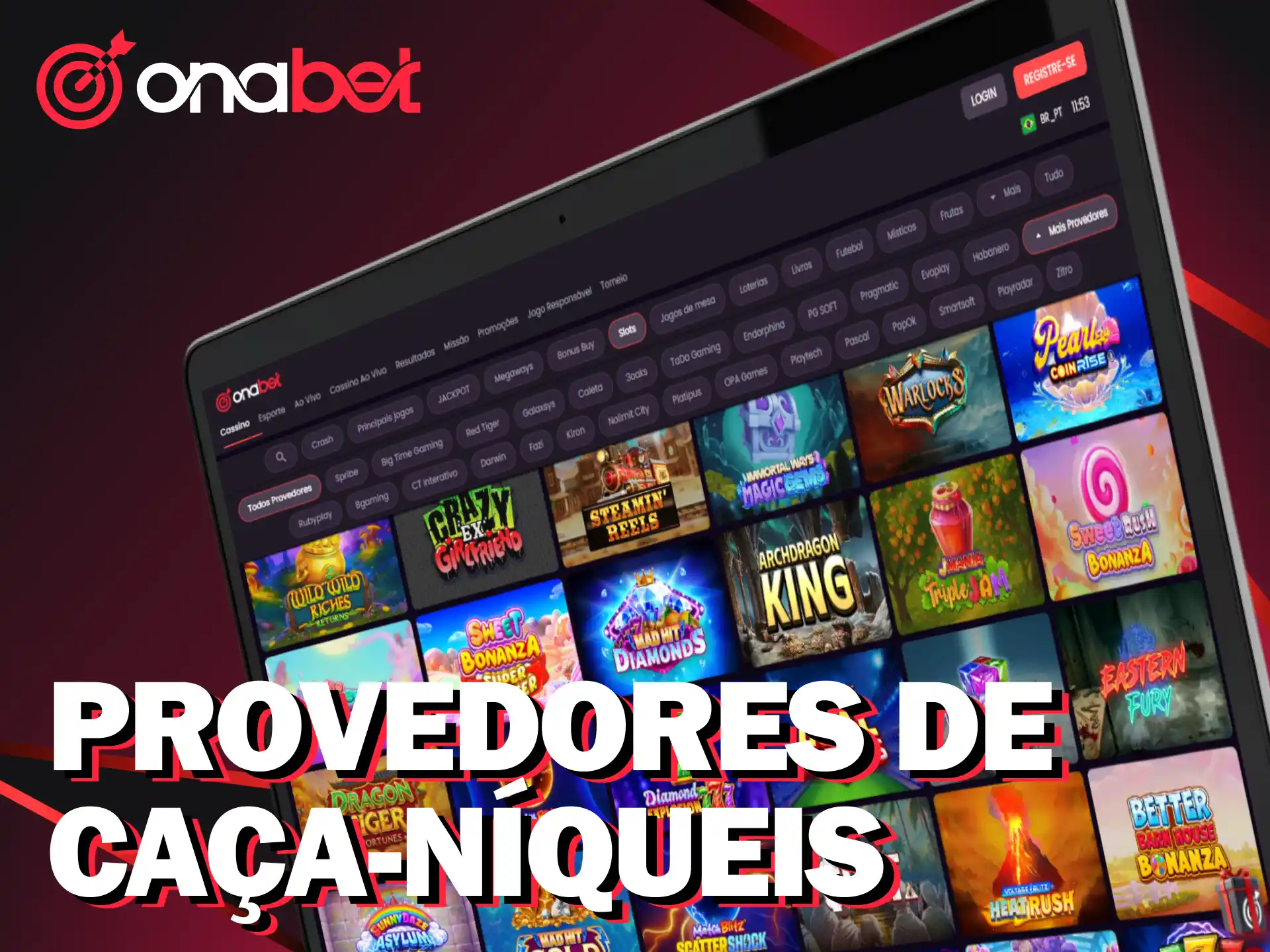 Conheça os melhores provedores que criam os caça-níqueis da Onabet.