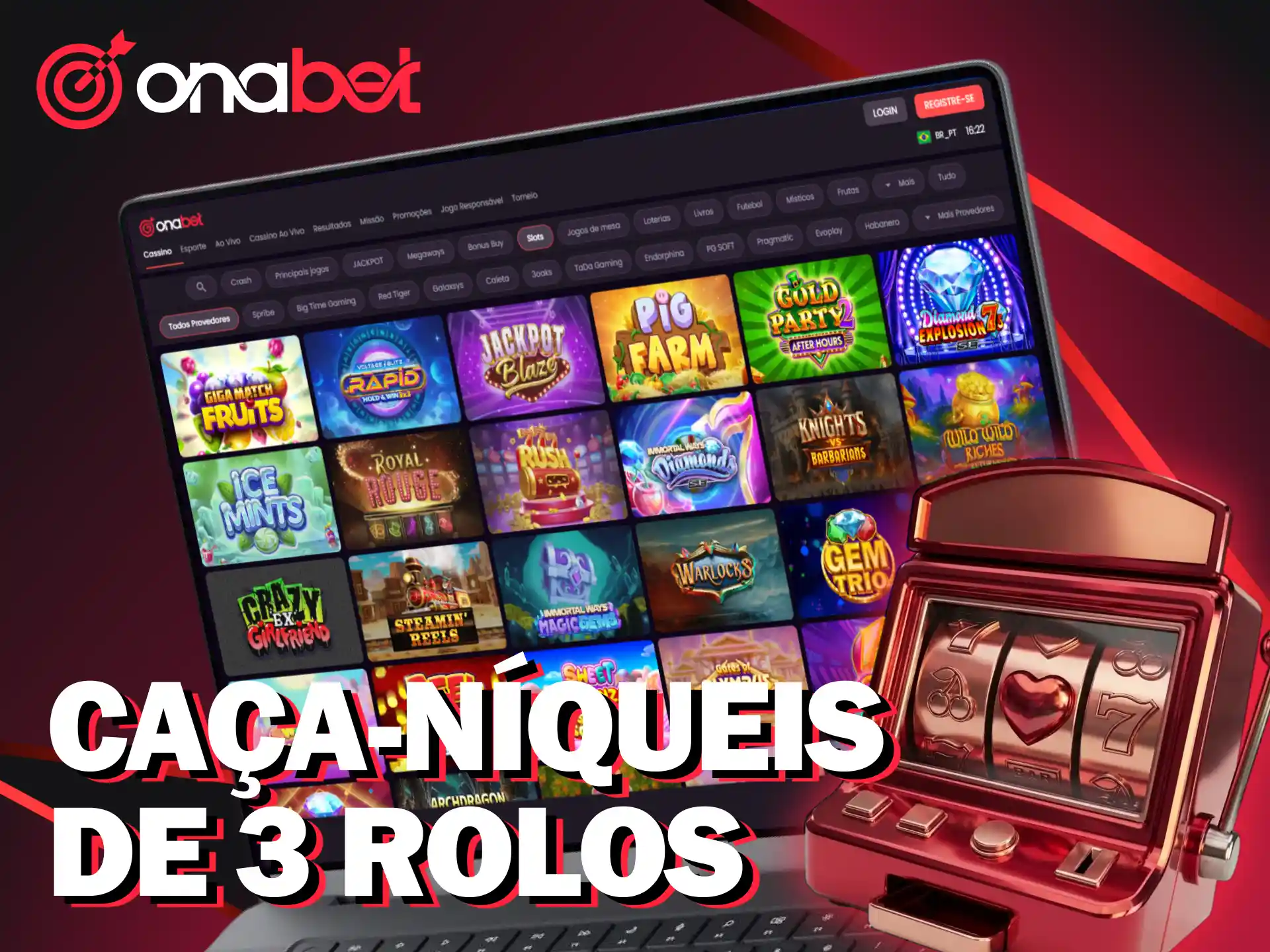 Jogue os caça-níqueis clássicos de 3 rolos e fature alto na Onabet.