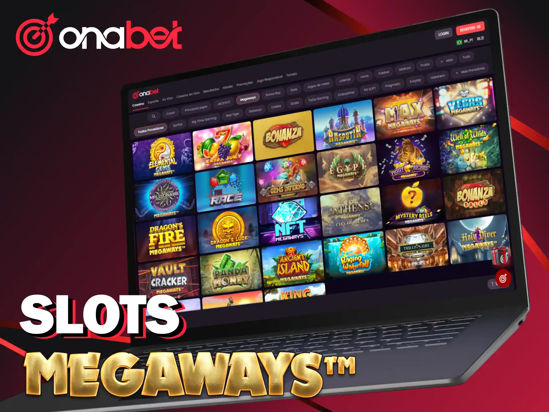 Ganhe em milhares de linhas com os caça-níqueis Megaways na Onabet Brasil.
