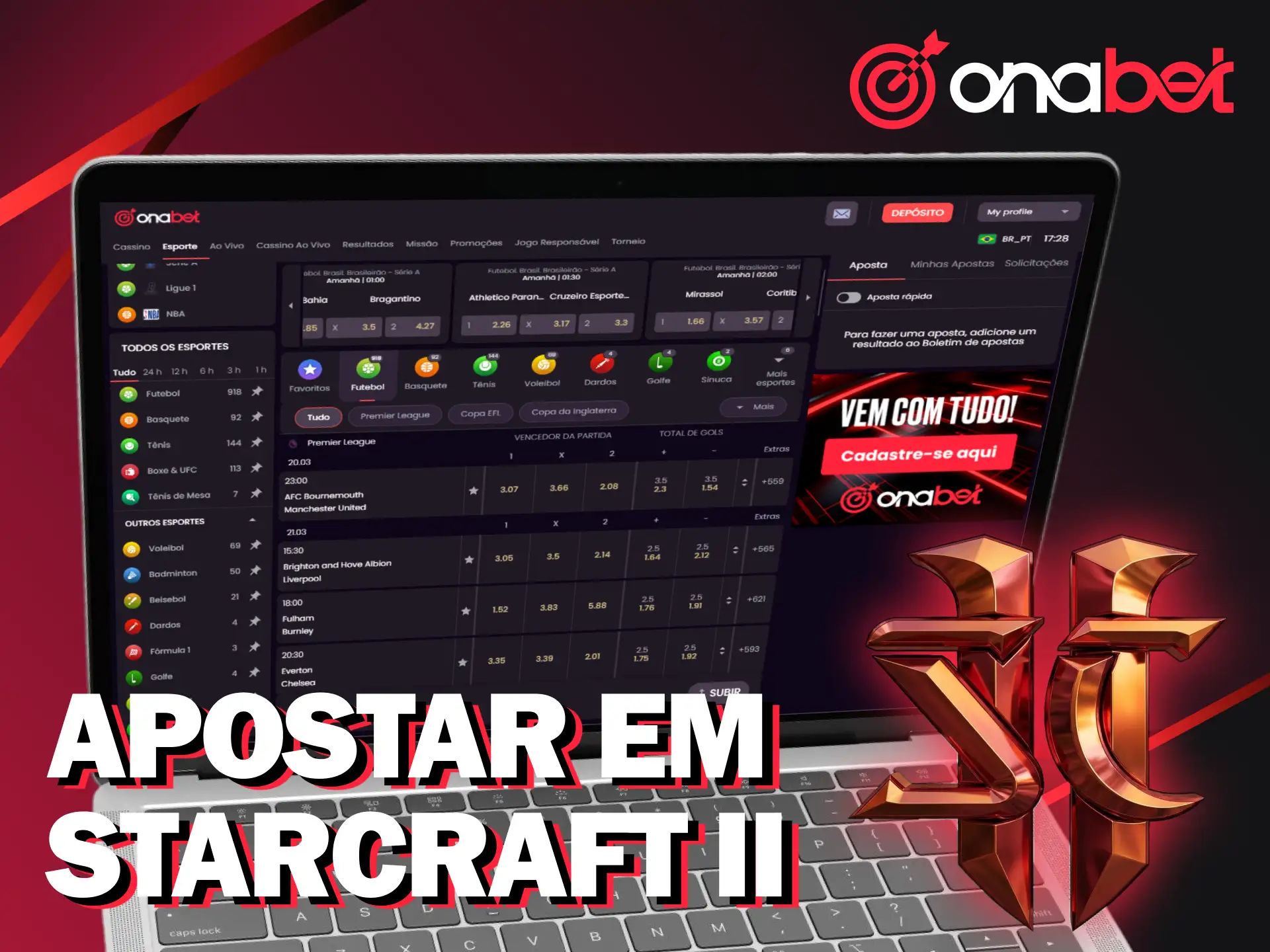 Entenda como apostar em StarCraft II usando o site da Onabet Brasil.