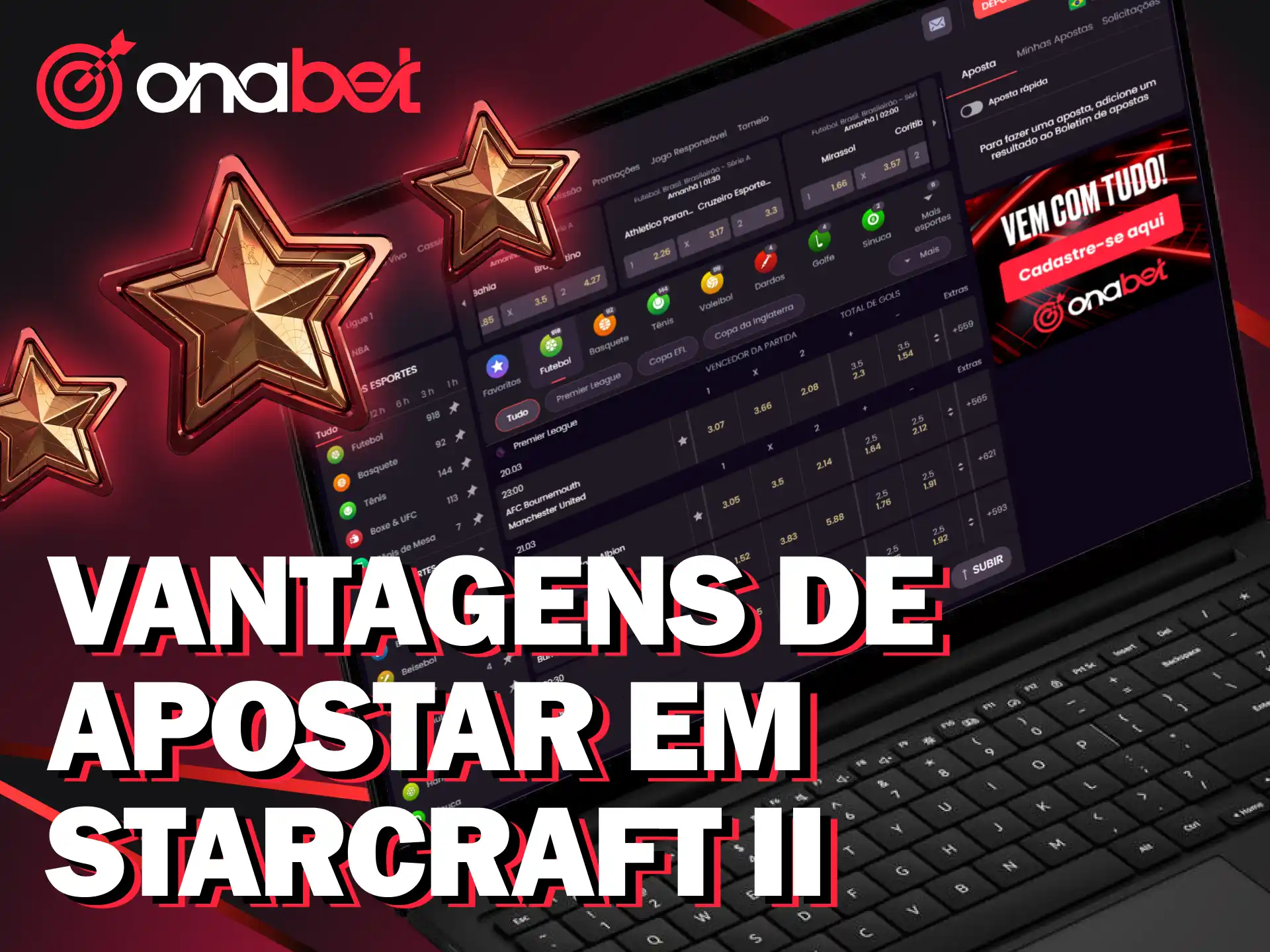 Aproveite as vantagens exclusivas da Onabet Brasil para apostas em StarCraft II.