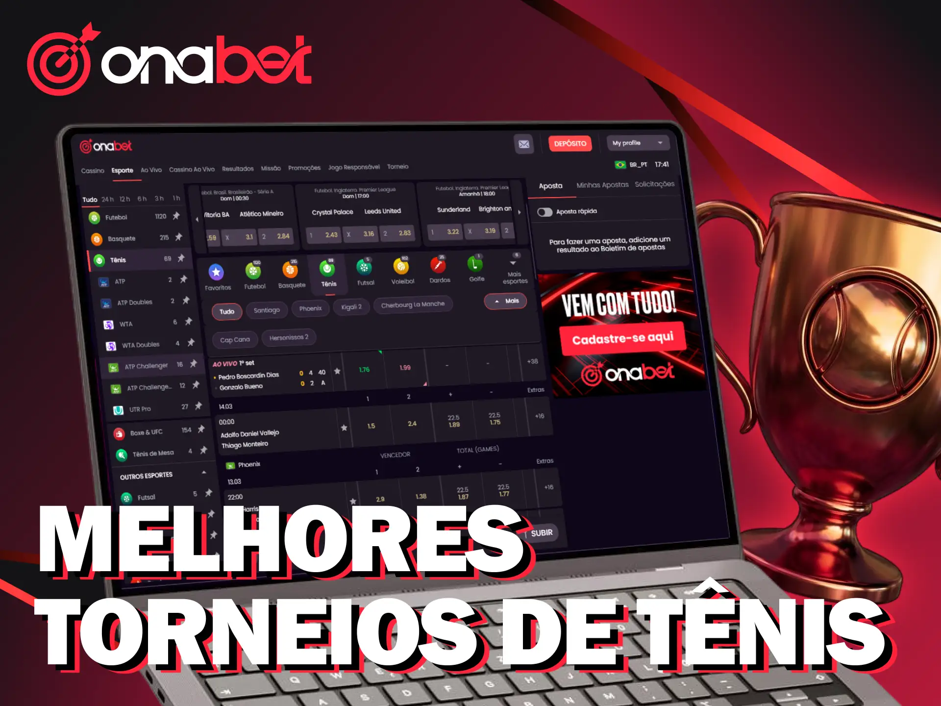 Palpite nos maiores eventos de apostas em tênis na Onabet.