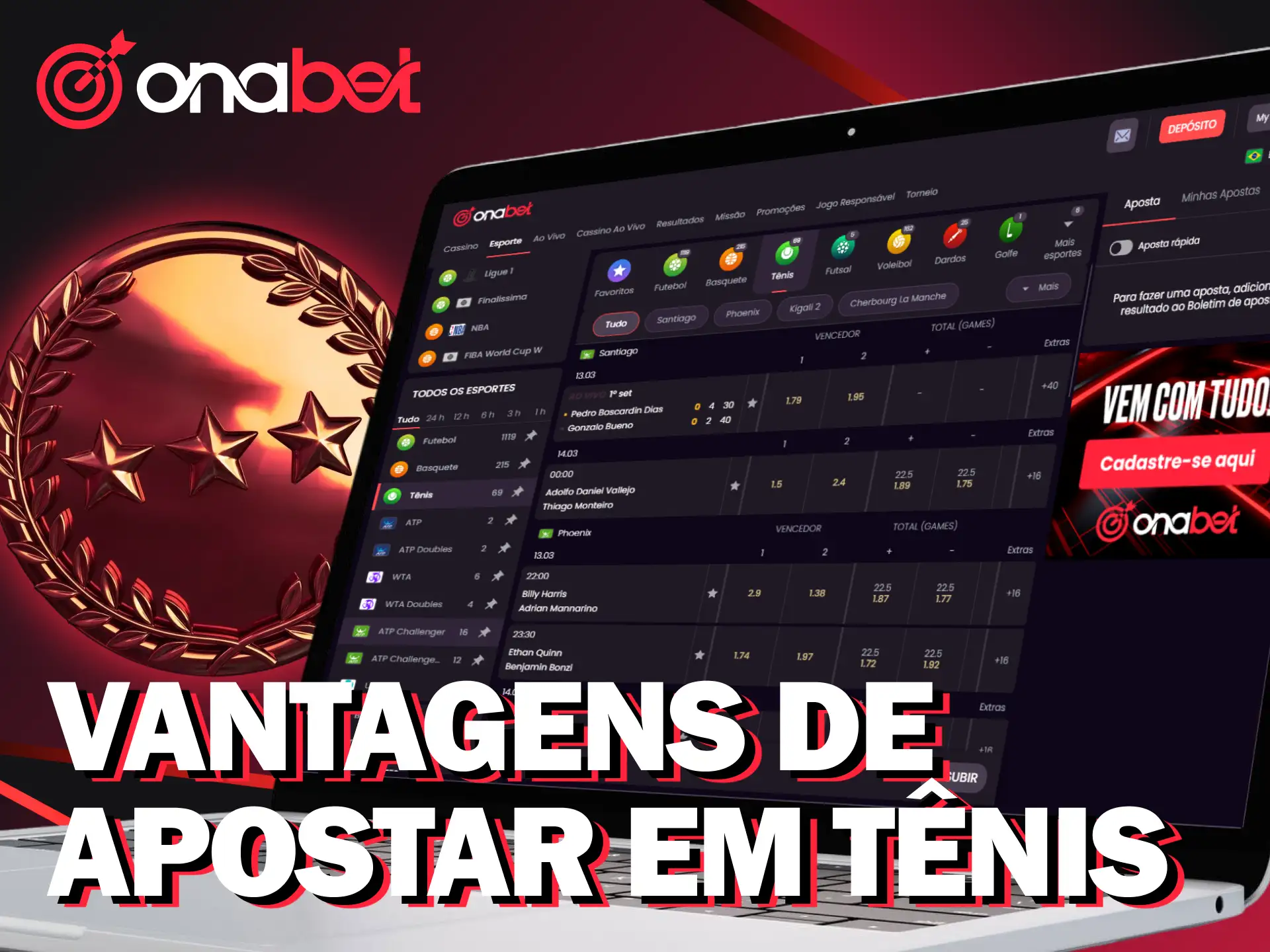 Conheça os benefícios e as odds competitivas ao escolher a Onabet para apostas em tênis.